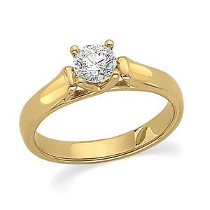 14kt Yellow Gold Diamond Solitaire Engagement Ring