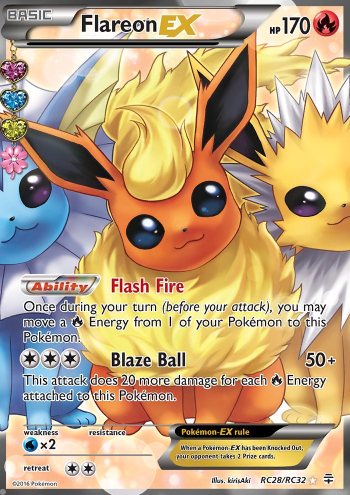 Pokemon Generations Radiant Collection Single Card Full Art Flareon EX