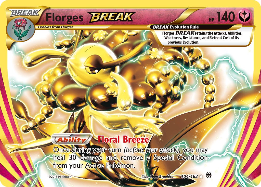 Pokemon XY BREAKthrough Single Card Rare Holo BREAK Florges BREAK 104 162