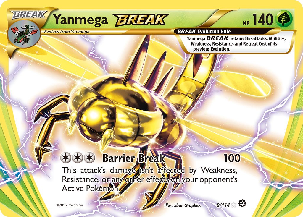 Pokemon XY Steam Siege Single Card Rare Holo BREAK Yanmega BREAK 8 114