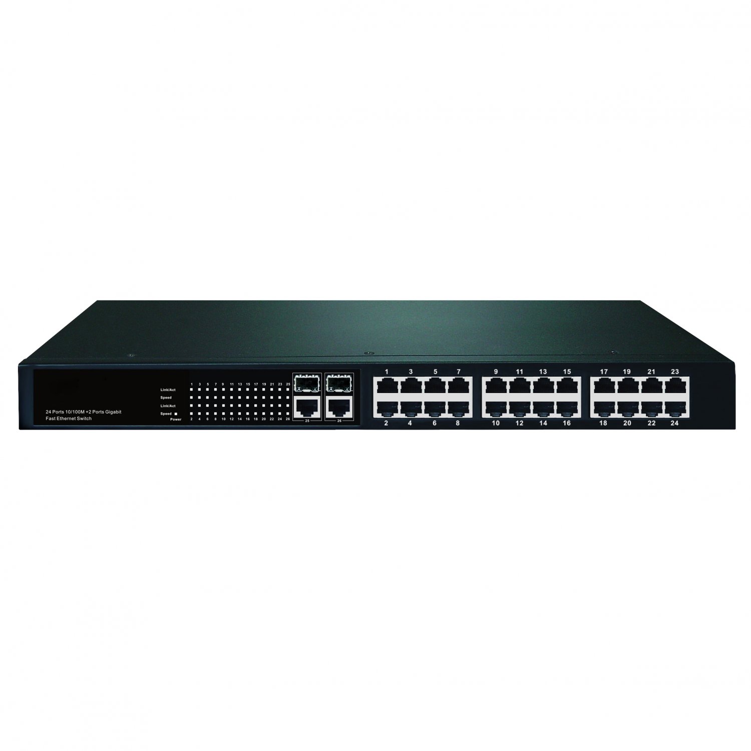 10/100M 24 ports Fast Ethernet Switch with 2 SFP Ports