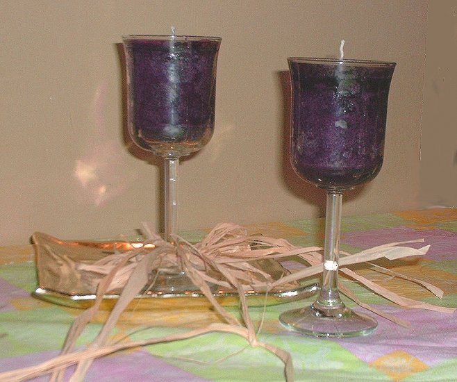 Mabon Muscadine (Grape) Wine Candle in Wineglass