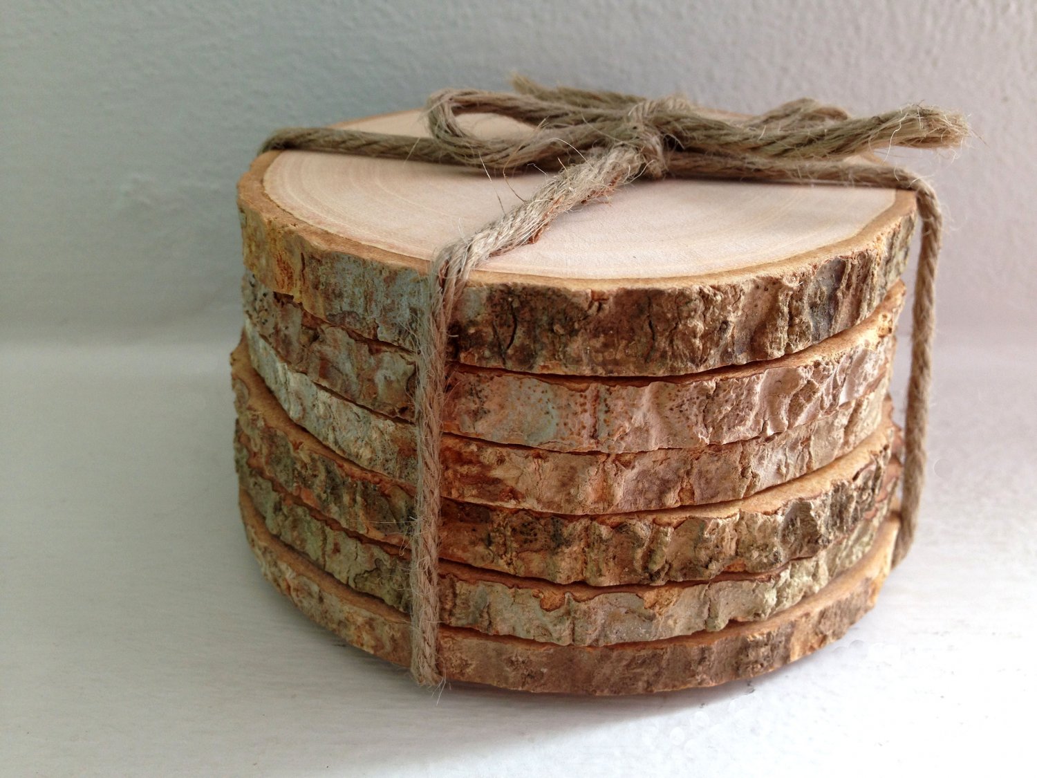 Wood Coasters Rustic Wood Coasters Tree Bark Slice Wood Slice Coasters Wooden Coasters Coaster Set