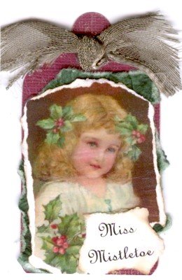 Miss Mistletoe Handmade Scrapbook Tag
