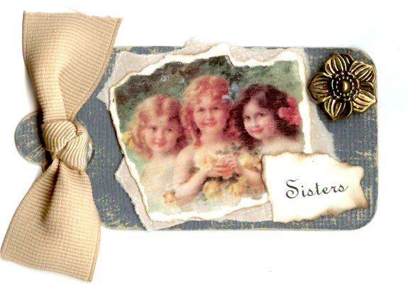 Sisters Handmade Scrapbook Tag
