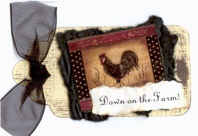 Down on the Farm Handmade Scrapbook Tag