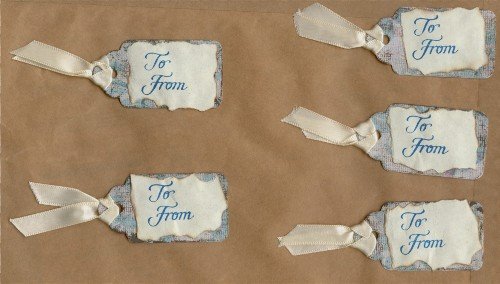 Set of 5 Blue Handmade Gift Tags