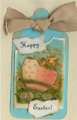 Happy Easter Handmade Scrapbook Tag