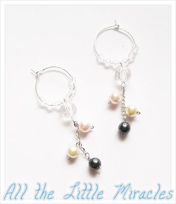 J39: Cascading Pastel Pearl Hoops