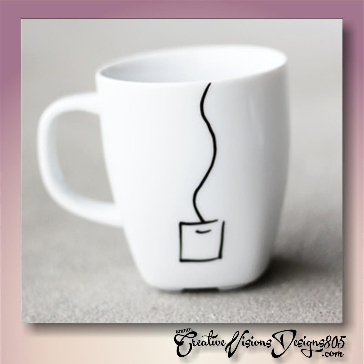 TEA TAG - hand decorated coffee mug