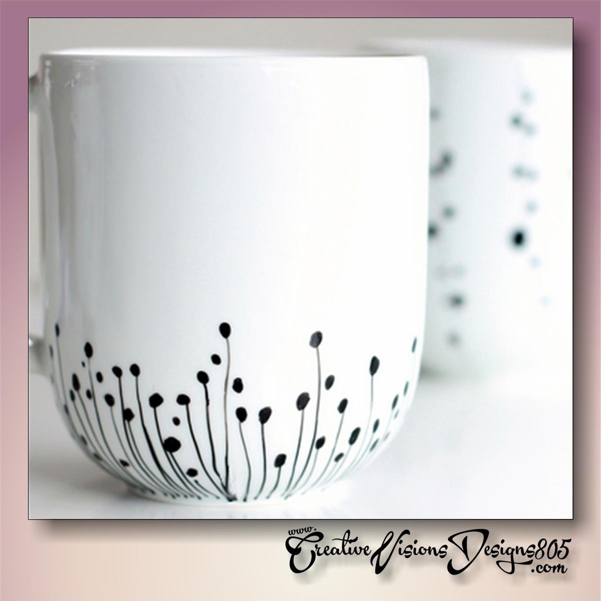 LITTLE FLOWERS - hand decorated coffee mug