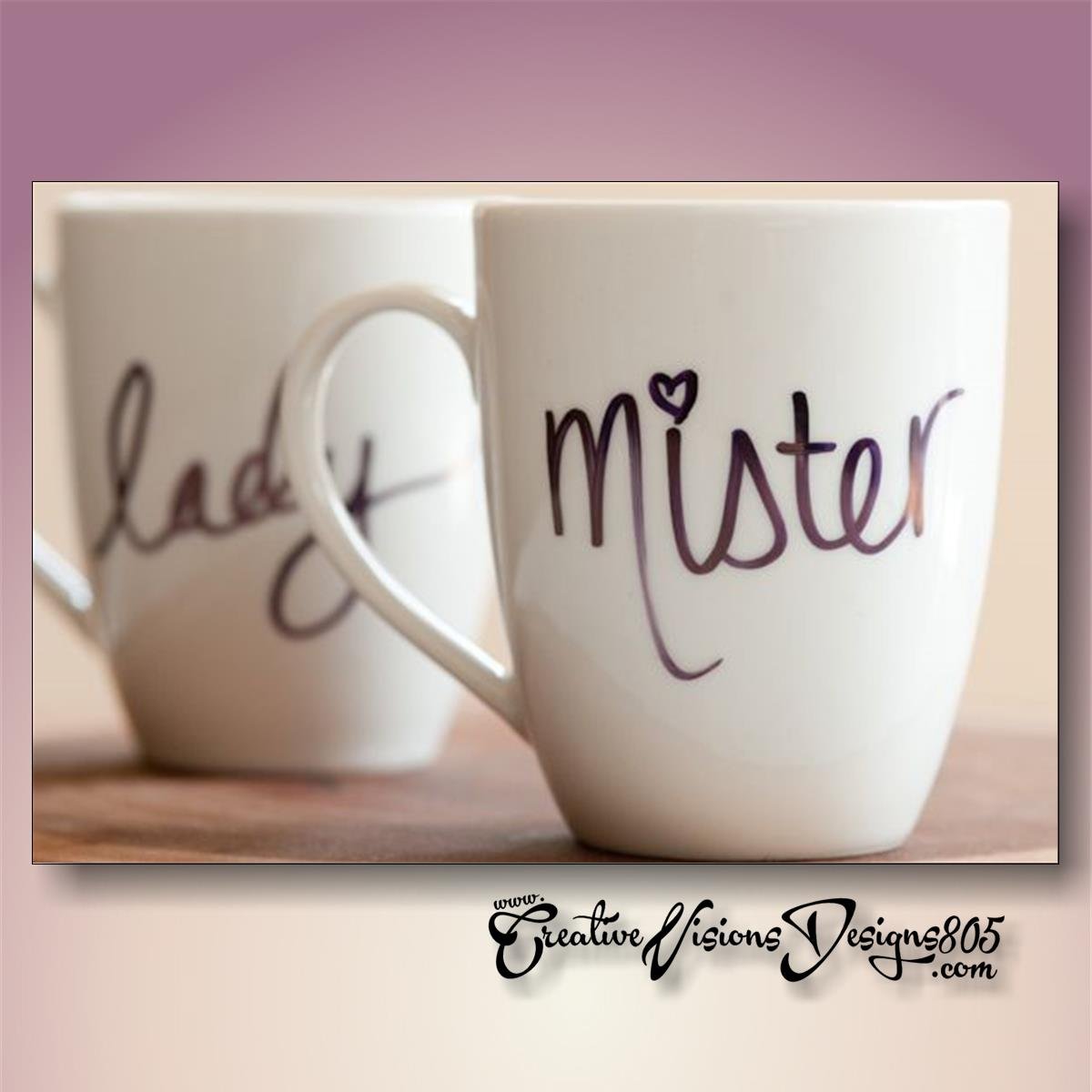 LADY or MISTER - hand decorated coffee mug