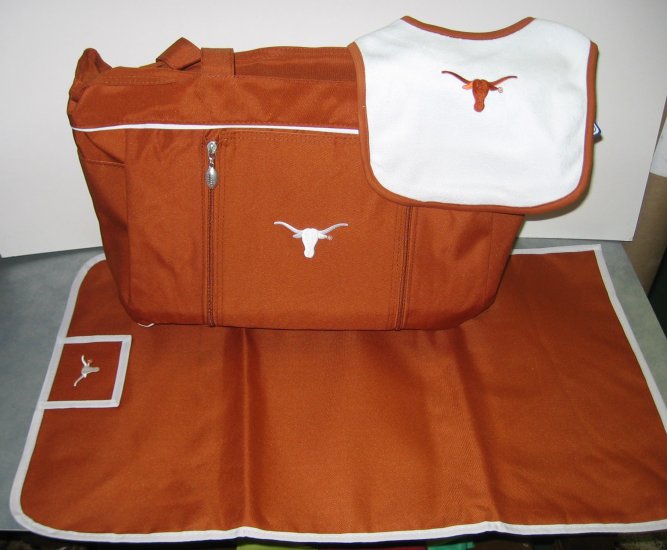 Texas Longhorns baby diaper bag set