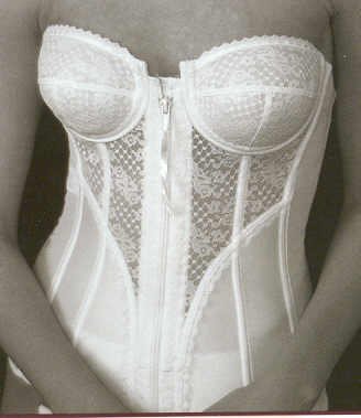 Style # 986 : Zipper front strapless corset bra