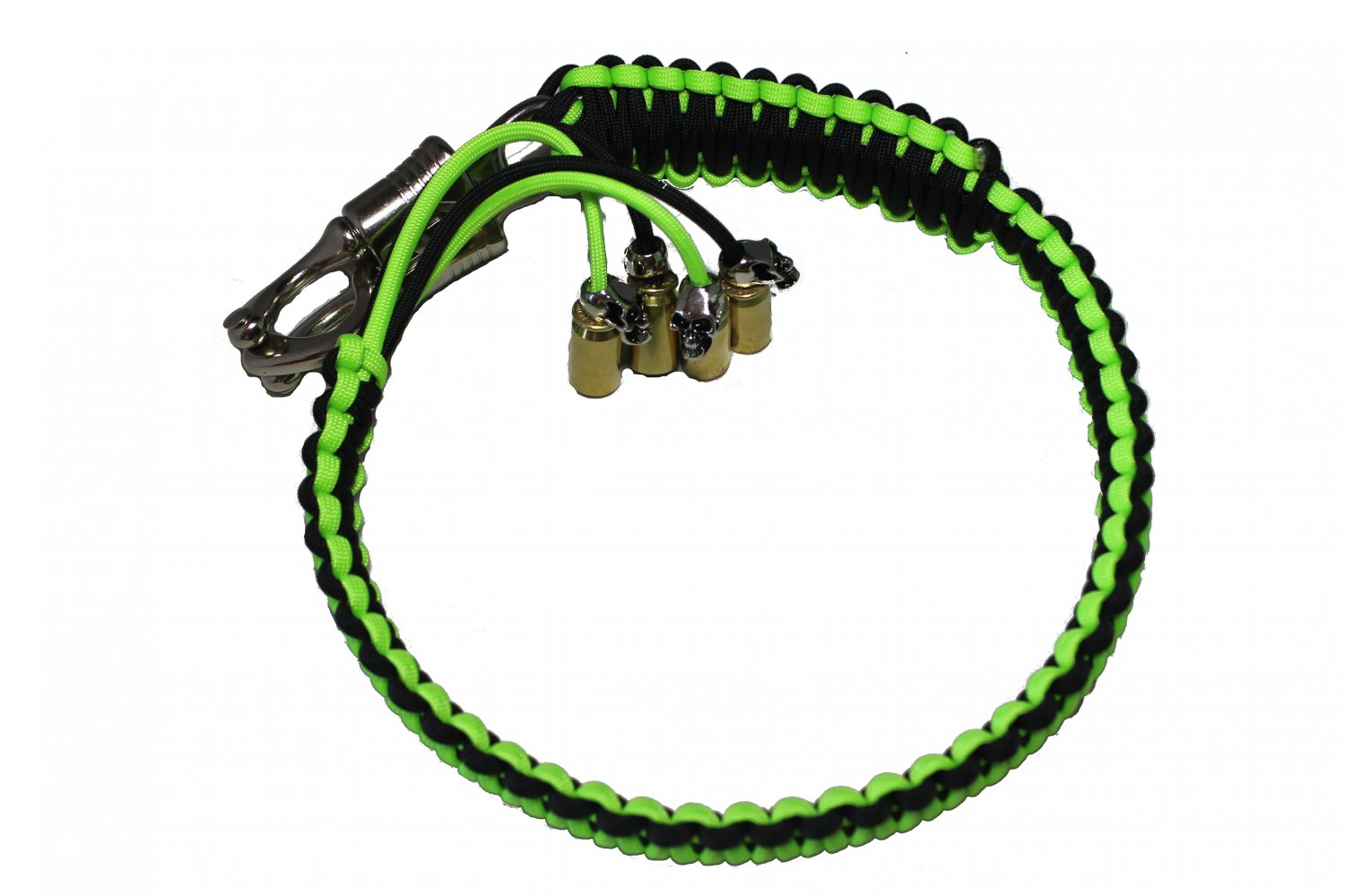 Biker Whip 36" Black Neon Green