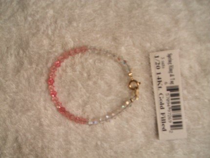 Swarovski crystal pink and clear baby bracelet FREE MAILING