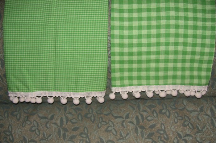 Christmas green cotton Madras Cafe kitchen towels FREE MAILING