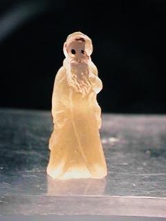 RARE Czech Glass YELLOW SANTA Cracker Jack Prize