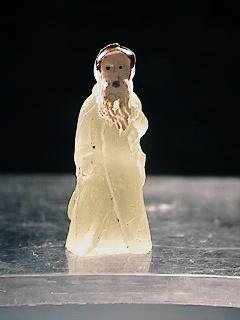 RARE Czech Glass LIGHT GREEN SANTA Cracker Jack Prize