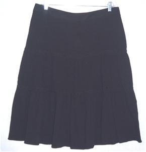Banana Republic 14 Black Crinkle Ruffle Skirt New NWT