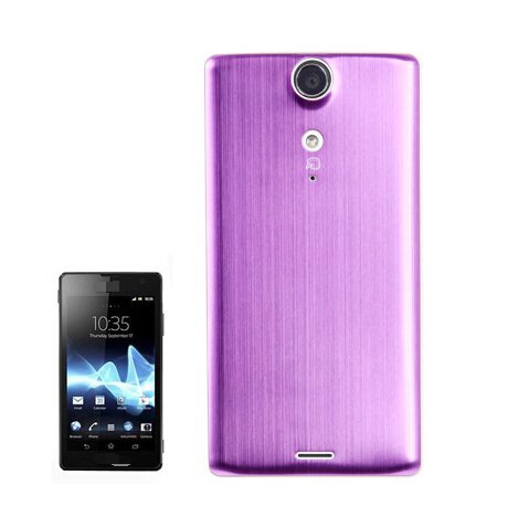 Metal Brushed Style Plastic Replacement Battery Cover for Sony Xperia TX / LT29i(Purple)