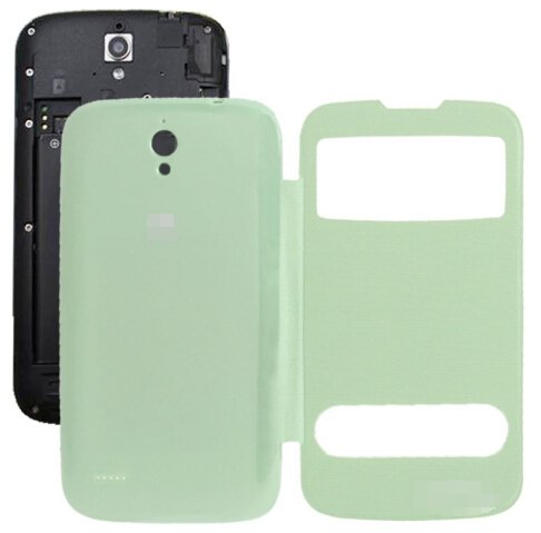 Cloth Texture Horizontal Flip Leather Case + Plastic Back Cover for Huawei Ascend G610S (Green)