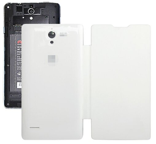 Horizontal Flip Back Cover / Replacement Leather Case for Huawei G700 (White)