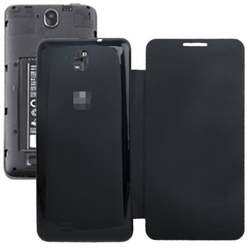 Horizontal Flip Back Cover / Replacement Leather Case for Huawei G606 (Black)