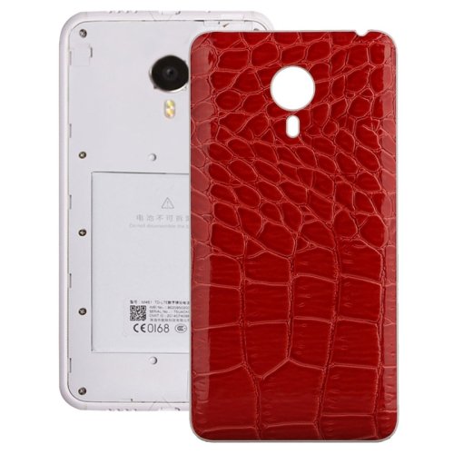 Crocodile Texture Leather Paste Skin Back Cover Replacement for Meizu MX 4(Red)