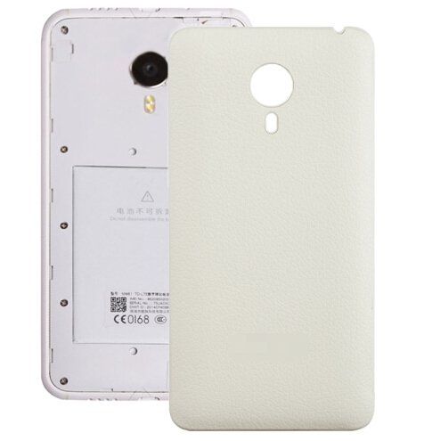 Litchi Texture Leather Paste Skin Back Cover Replacement for Meizu MX 4(White)