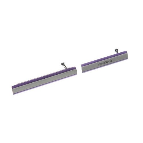 SIM Card Cap + Micro SD Card Cap Dustproof Block Set for Sony Xperia Z2 / L50w(Purple)