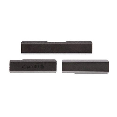 SIM Card Cap USB Data Charging Port Micro SD Card Cap Dustproof Block for Sony Xperia Z1 Black
