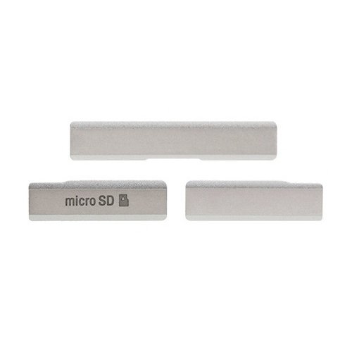 SIM Card Cap USB Data Charging Port Micro SD Card Cap Dustproof Block for Sony Xperia Z1 White