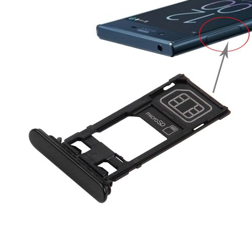 Sony Xperia XZ (Single SIM Version) SIM Card Tray + Micro SDCard Tray (Black)