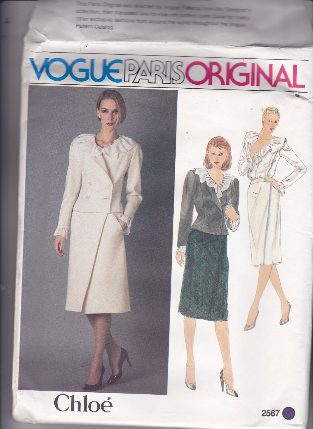 Vogue 2567 Pattern Uncut FF 14 Vogue Paris Original Chloe