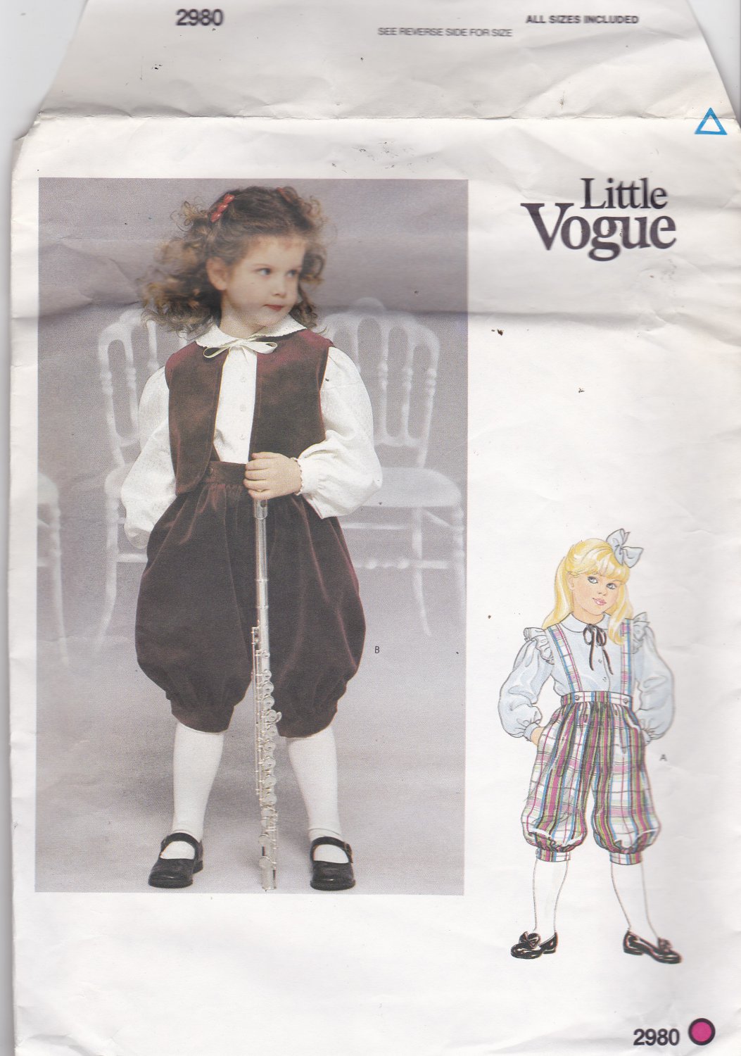 Little Vogue 2980 Pattern Uncut FF Girls size 3 4 5 6 6x Knickers Vest Blouse