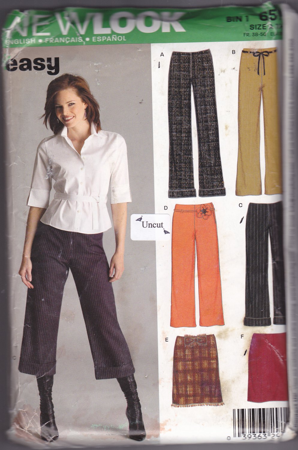 Simplicity New Look 6510 Pattern Uncut 10 12 14 16 18 20 22 Pants Capri Pants Skirt Easy to Sew