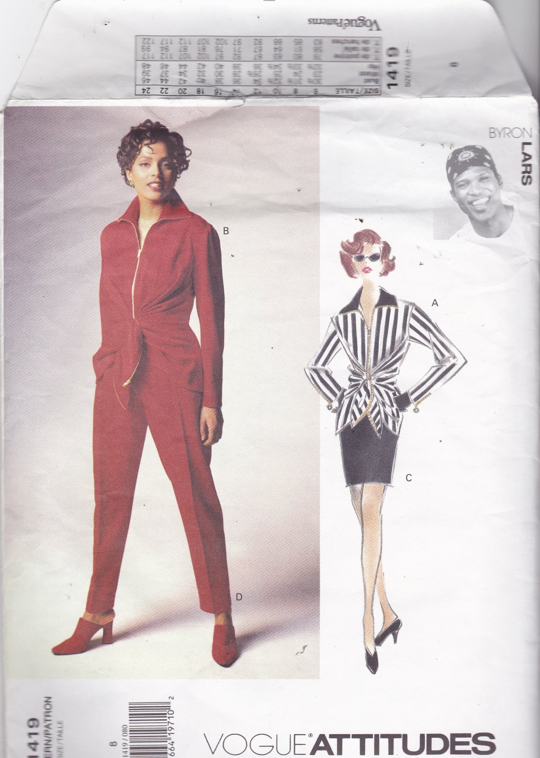 Vogue Attitudes 1419 Pattern Uncut FF 8 Designer Byron Lars
