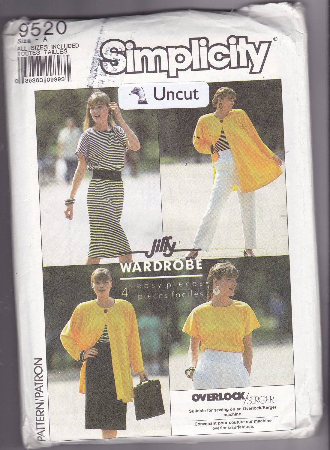 Simplicity 9520 Pattern Kimono Sleeve Jacket Top Pull On Skirt Pants 10 12 14 16 18 20 22 24 26