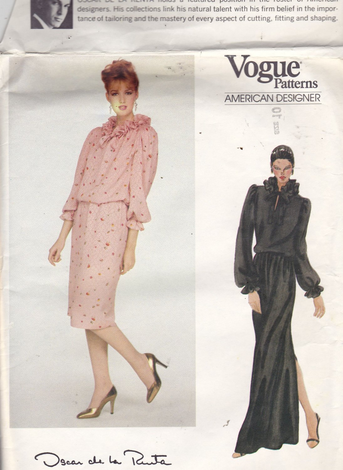 Vogue American Designer 2783 Pattern 10 Uncut Oscar de la Renta Ruffle Top Skirt