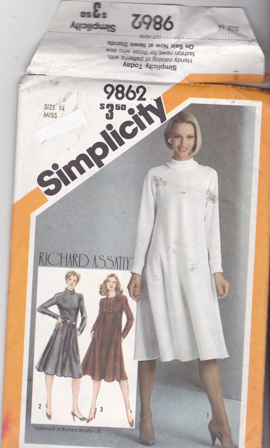 Simplicity 9862 Pattern Uncut 14 Bias Tent Dress Richard Assatly