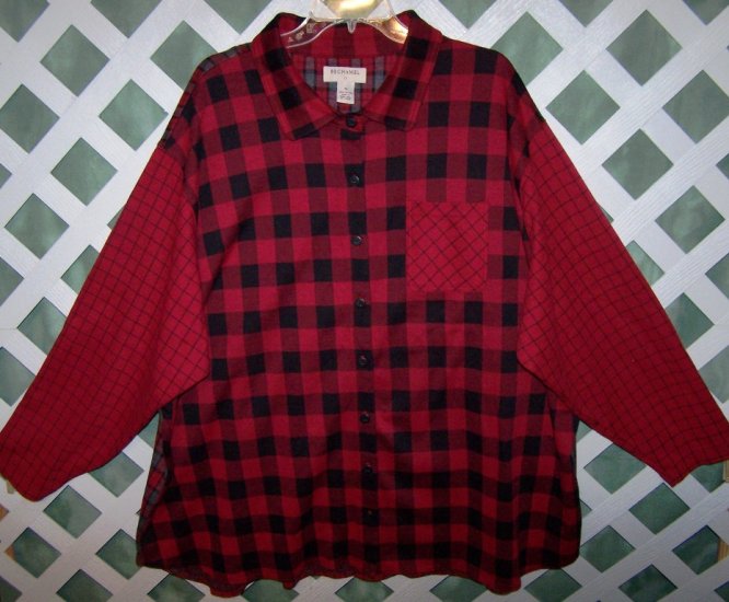 Bechamel II Red Plaid Cotton Shirt Size 3X