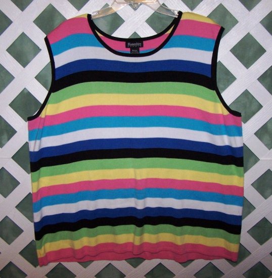 Womens Hampshire Studio Multi Color Stripe 2 Piece Size 3X