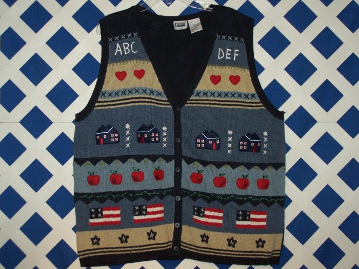 Capacity Woman Size 3X School Teacher Sweater Cardigan Vest