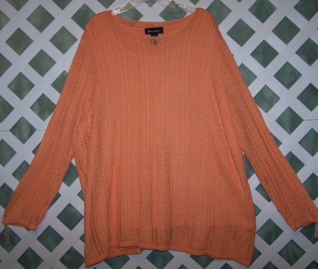 Peach Colored Denim & Co. Sweater Size 3X