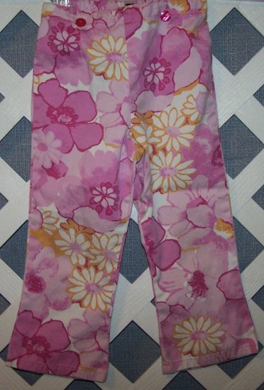 Girls Pink Flower Baby LuLu Pants Size 4T