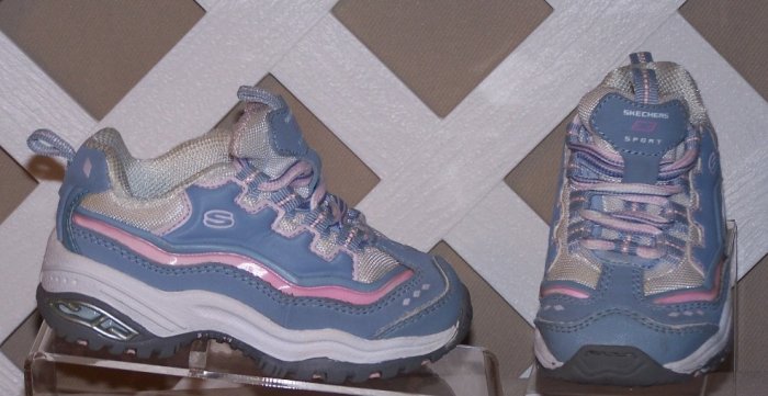 Girls Pink and Blue Skechers Size 6
