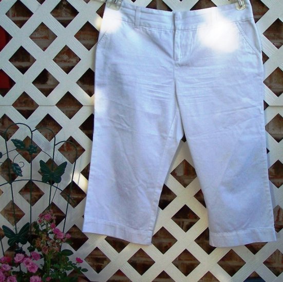 Womens White Sonoma Capri Pants 16 P BTS