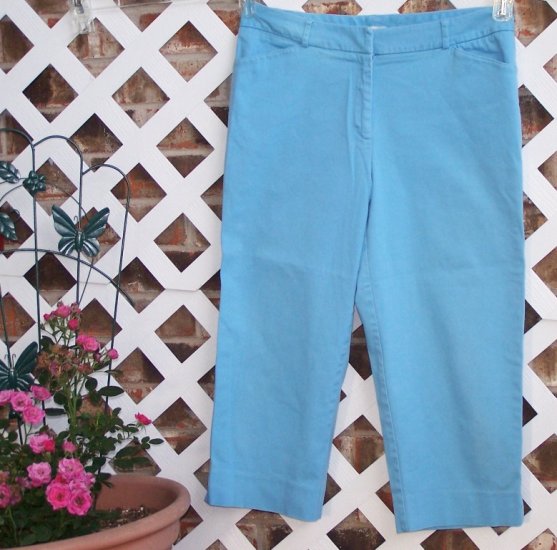 Womens Sky Blue St. John's Bay Capri Pants 12 BTS