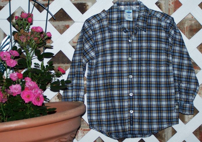 Boys Old Navy Plaid Dress Shirt Size 4T Like New BTS